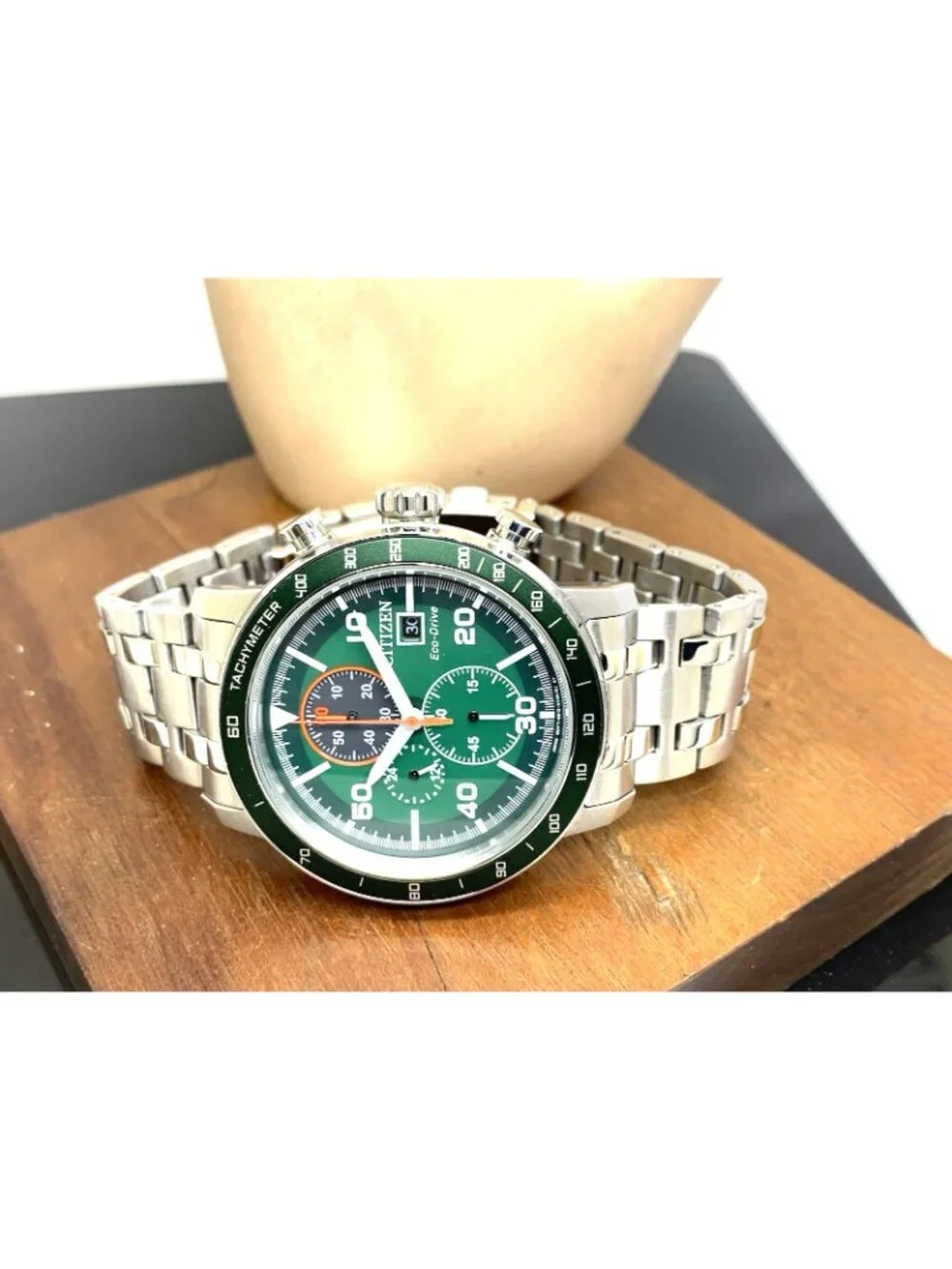 Citizen Men's Watch CA0851-56X Brycen Eco-Drive Green Dial Chronograph 44mm